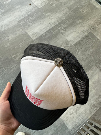 Chrome Hearts Eyechart Trucker Hat Black/White