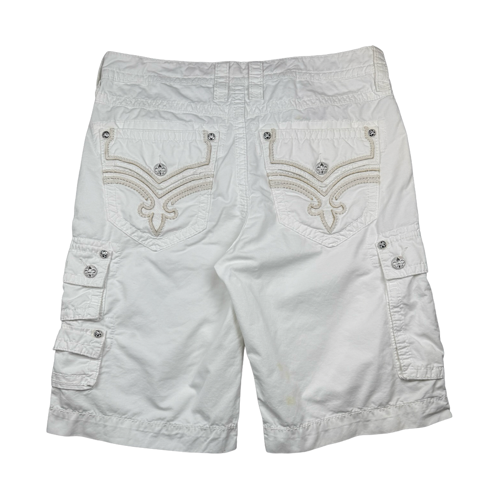 Rock Revival Cargo Shorts White