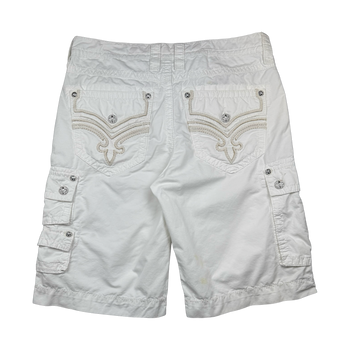 Rock Revival Cargo Shorts White