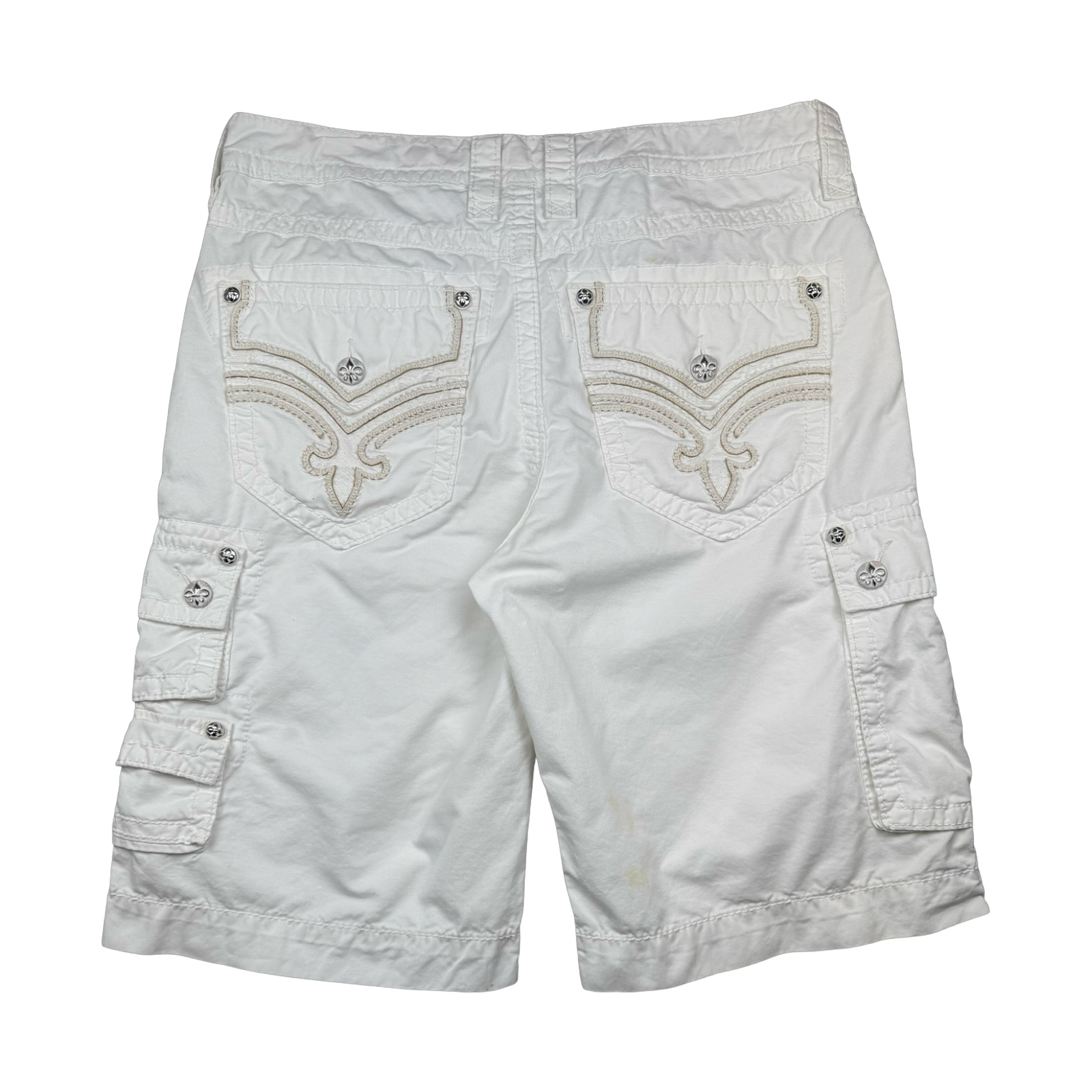 Rock Revival Cargo Shorts White