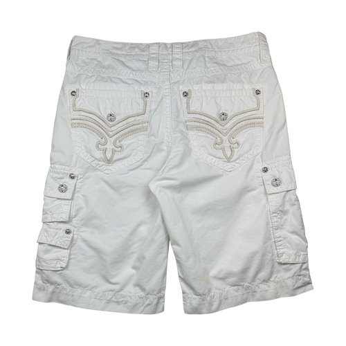 Rock Revival Cargo Shorts White | Vintage Clothing Store Canada