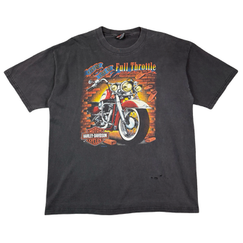 Vintage Harley Davidson Living Life At Full Throttle Tee Black