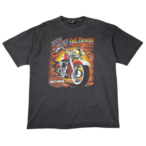 Vintage Harley Davidson Living Life At Full Throttle Tee Black | Vintage Clothing Store Canada