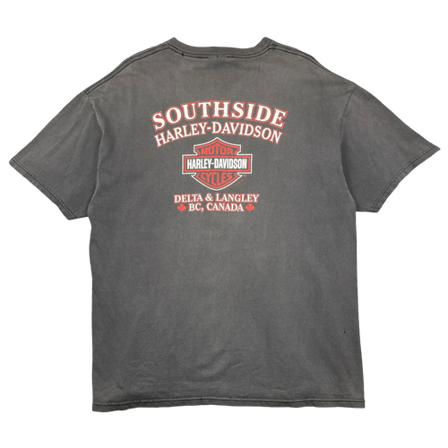 Vintage Harley Davidson Forged In Fire Engine Tee Faded Black | Vintage Clothing Store Canada