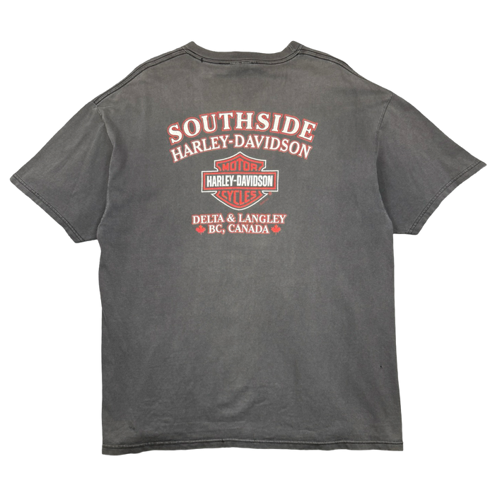 Vintage Harley Davidson Forged In Fire Engine Tee Faded Black | Vitnage Clothing Store Canada