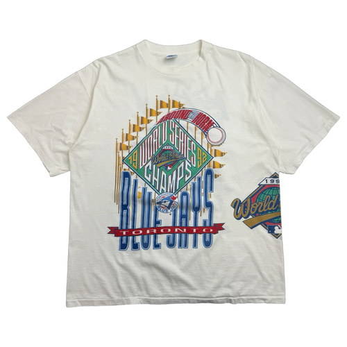 Vintage 1992 Toronto Blue Jays Around the Horn Champs Tee White | Vintage Clothing Store Canada