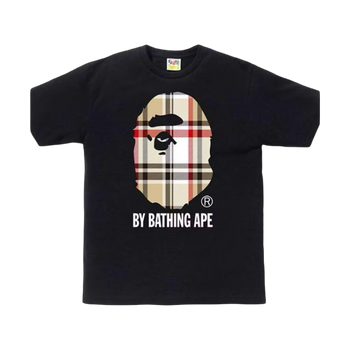 BAPE A Bathing Ape Check By Bathing Tee Black