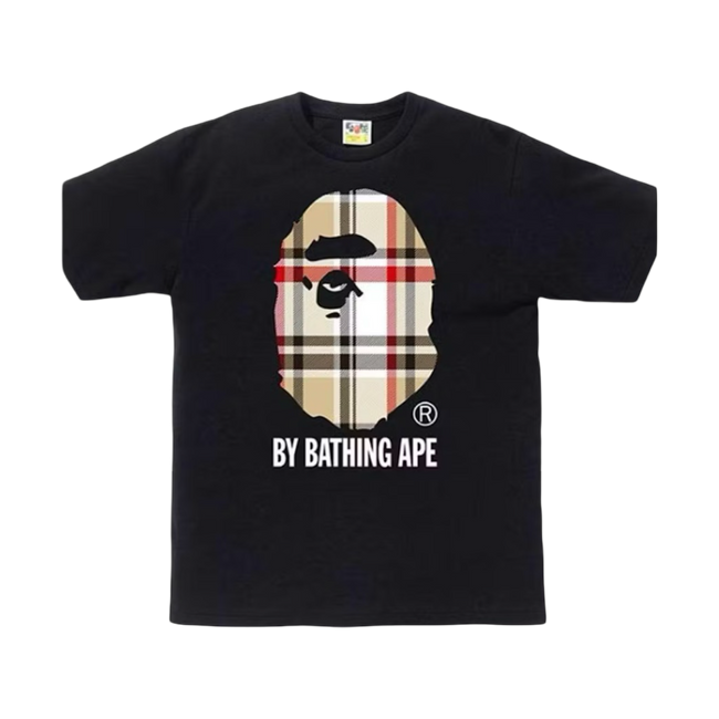 BAPE A Bathing Ape Check By Bathing Tee Black