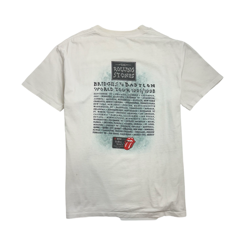 (L) Vintage '97 Rolling Stone Bridges To Babylon Tour Tee White | Vintage Clothing Store Canada