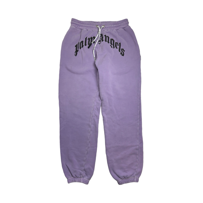 Palm Angels Curved Logo Sweatpants Lilac (USED) | Vitnage Clothing Store Canada