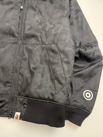BAPE Shark Insulated Full Zip Jacket Mono Camo Black (USED)