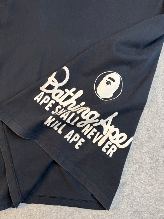 BAPE Rope Side Logo V Neck Tee Black (USED) | Vitnage Clothing Store Canada