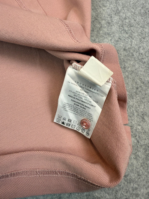 Moncler Striped Button-up Polo Shirt Pink (USED) | Vitnage Clothing Store Canada