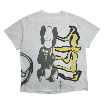 Travis Scott Cactus Jack + Kaws For Fragment Tee Aged Yellow (USED)