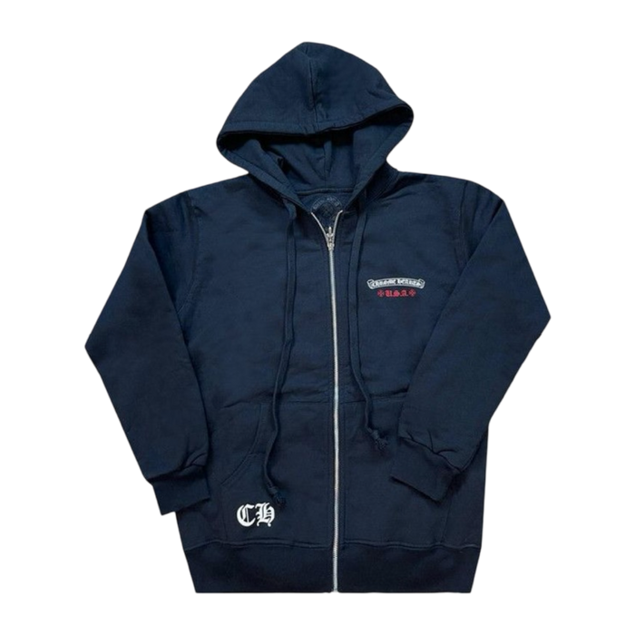 Chrome Hearts USA Flag Thermal Dagger Zip Up Sweater Black | Vitnage Clothing Store Canada