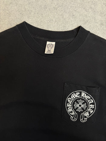 Vintage Chrome Hearts Los Angeles Horseshoe Pocket Tee Black