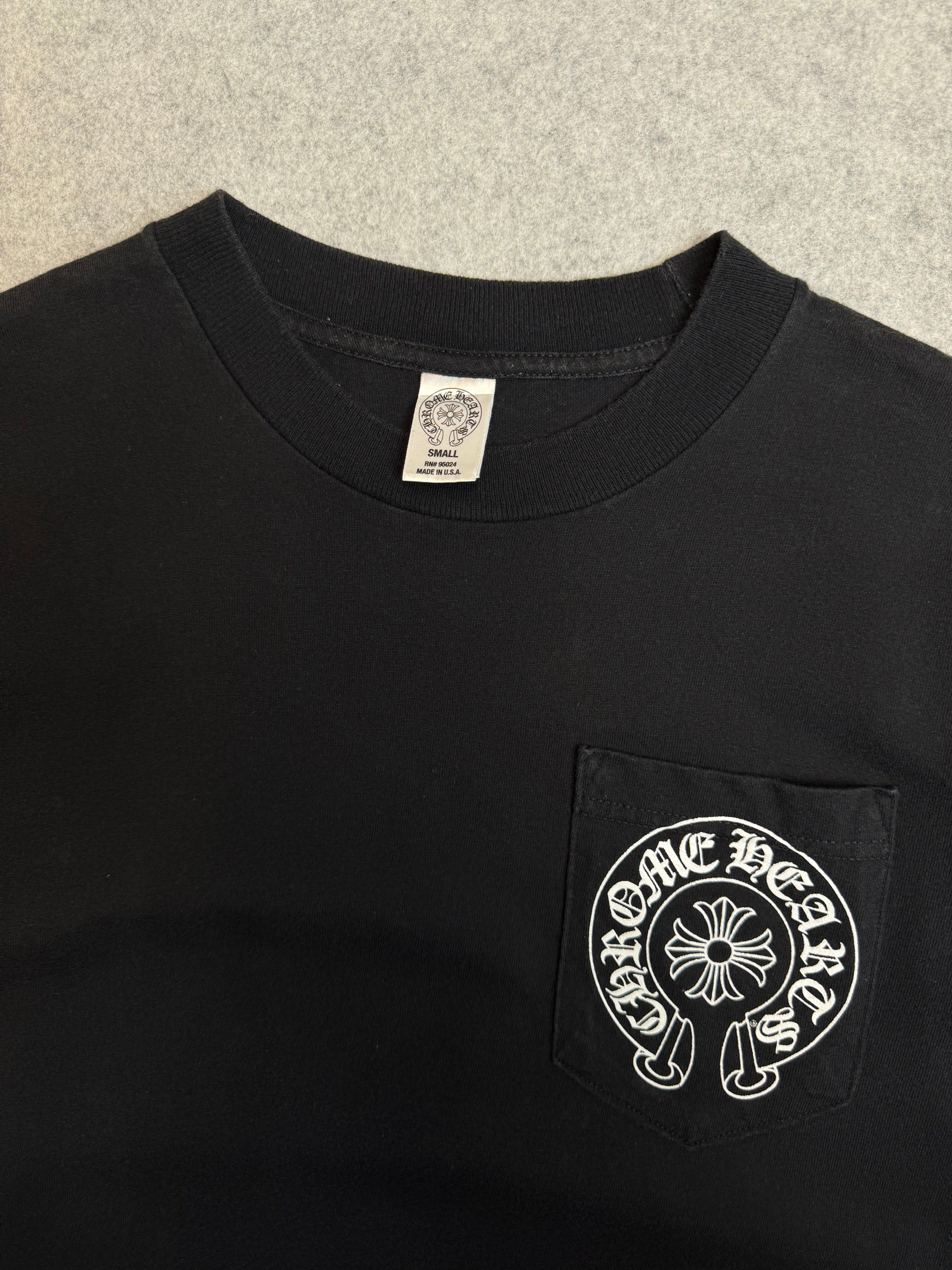 Vintage Chrome Hearts Los Angeles Horseshoe Pocket Tee Black