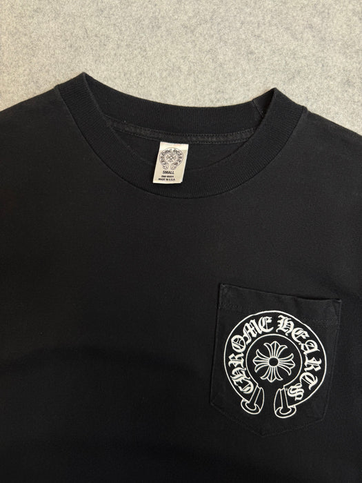 Vintage Chrome Hearts Los Angeles Horseshoe Pocket Tee Black | Vitnage Clothing Store Canada