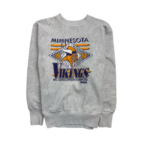 Vintage Minnesota Vikings Sweatshirt Light Grey | Vintage Clothing Store Canada