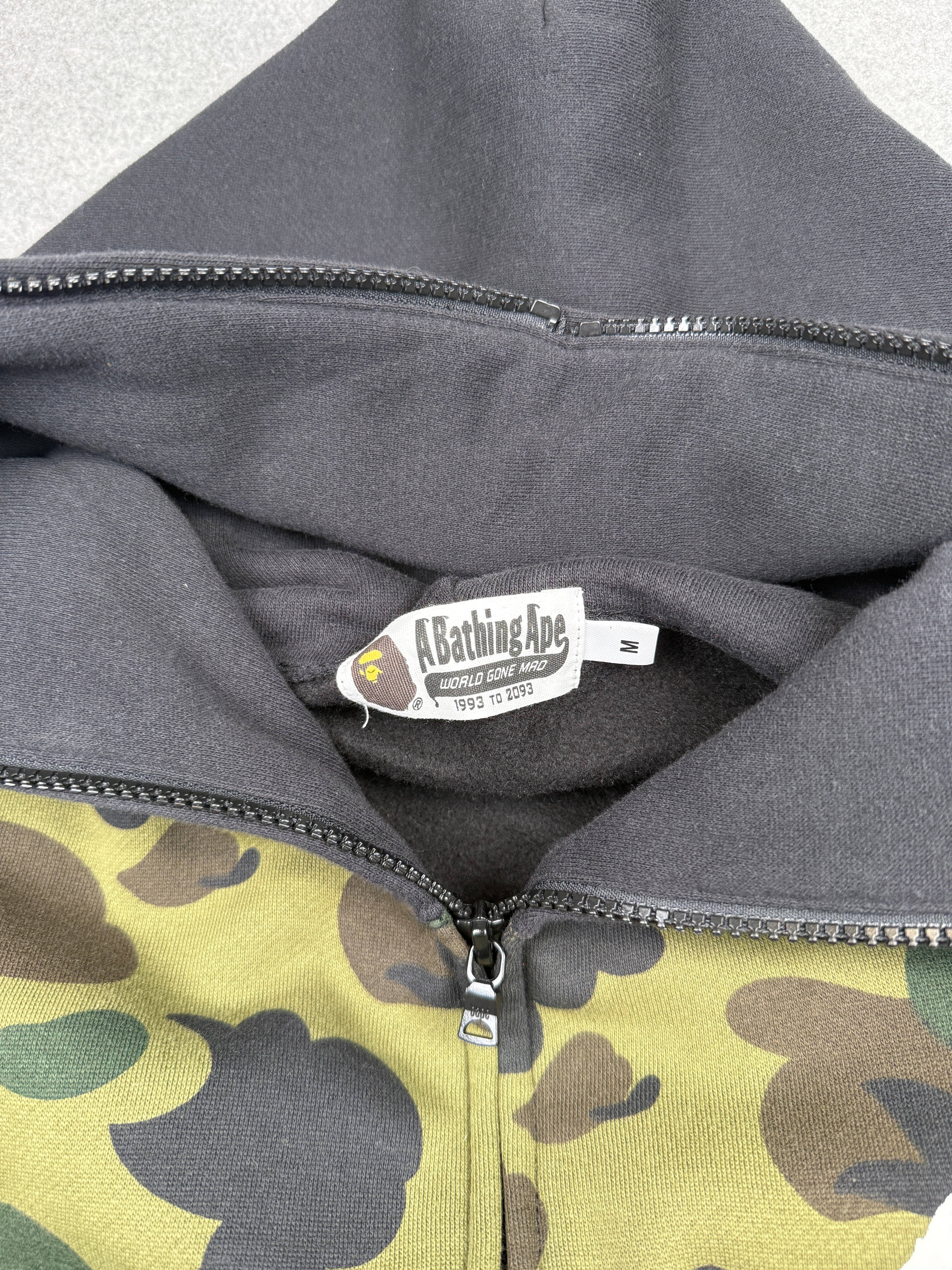 BAPE Happy New Year 1st Camo Zip Up Hoodie Black/Green (USED)