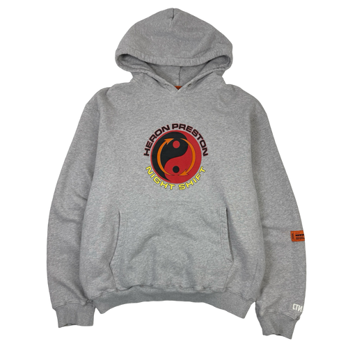 Heron Preston Night Shift Hoodie Grey (USED) | Vintage Clothing Store Canada