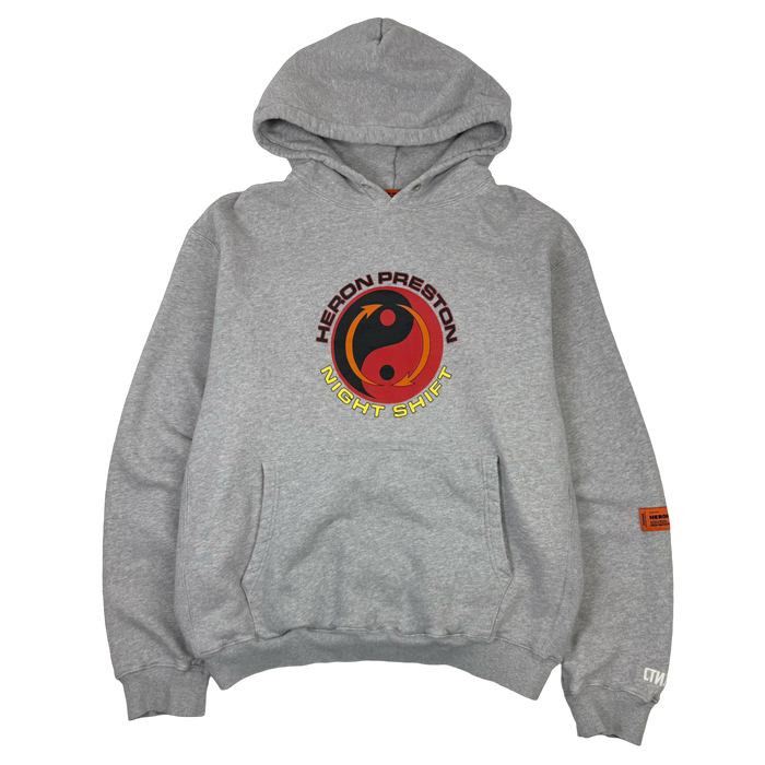 Heron Preston Night Shift Hoodie Grey (USED) | Vitnage Clothing Store Canada