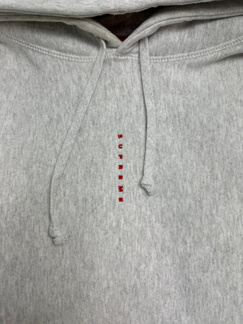 Supreme Micro Logo Hooded Sweatshirt Ash Grey (USED)