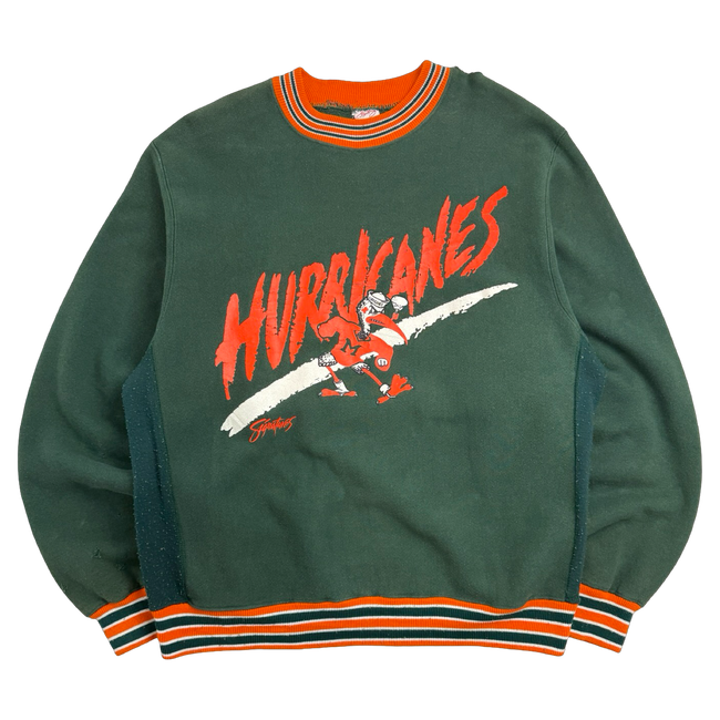Vintage 1990's Miami Hurricanes Sweatshirt Green