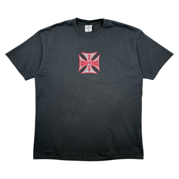 Vintage West Coast Choppers Pinstripe Cross Logo Tee Black/Red