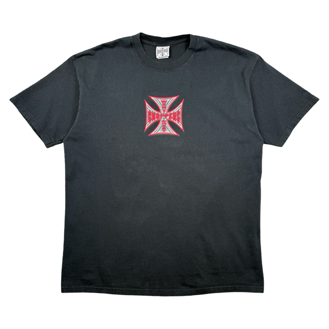 Vintage West Coast Choppers Pinstripe Cross Logo Tee Black/Red