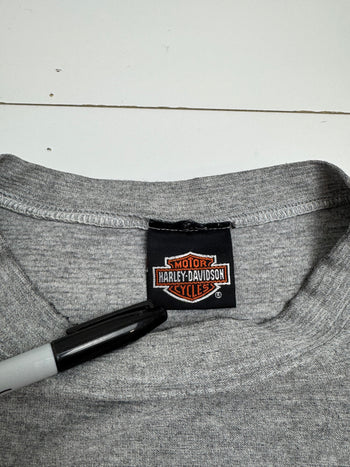 Vintage 90s Goulet Harley Davidson Tee Grey