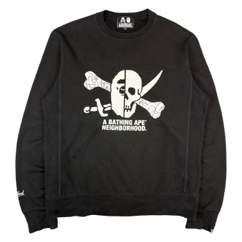 BAPE x Neighborhood Ape Skull Crewneck Black (USED)