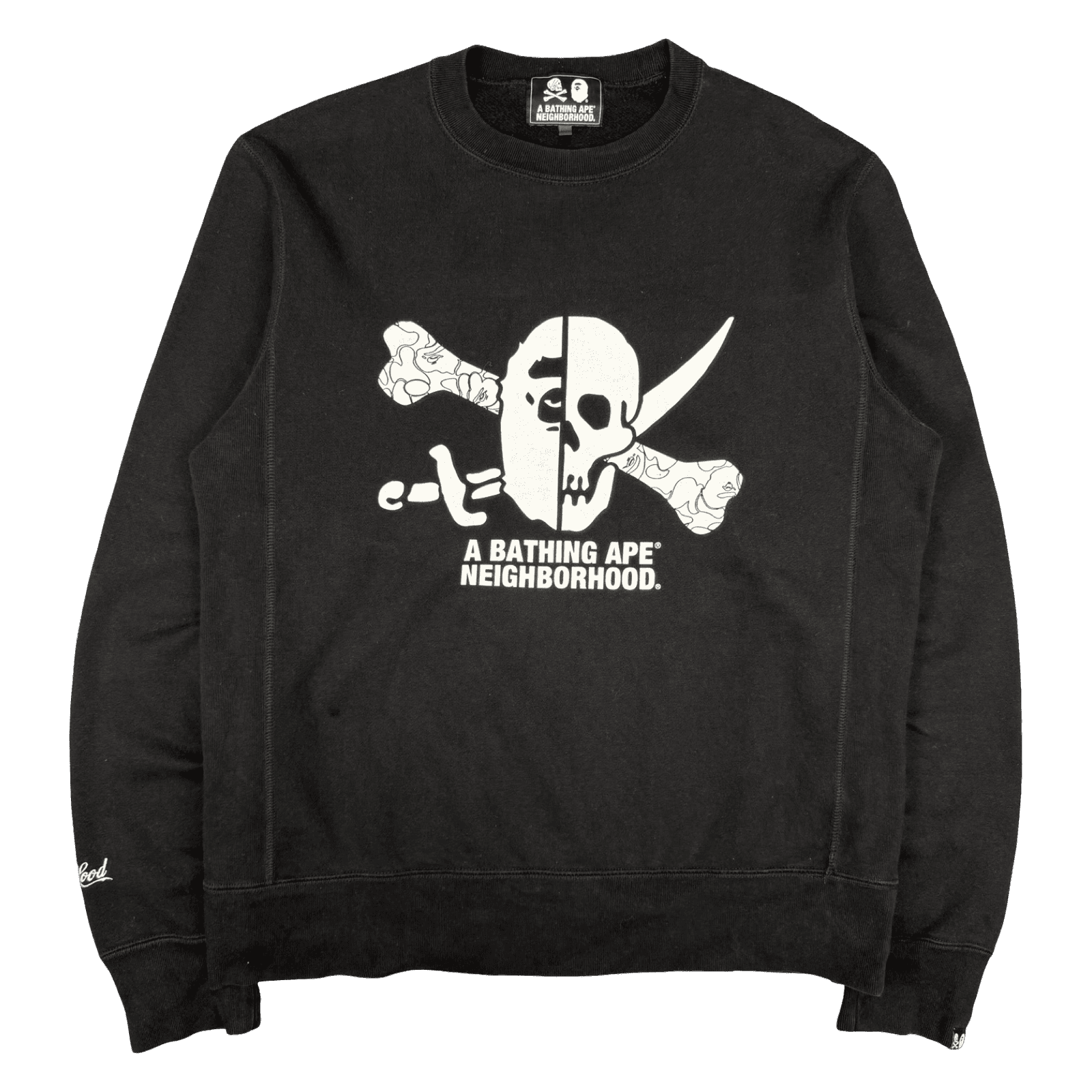 BAPE x Neighborhood Ape Skull Crewneck Black (USED)