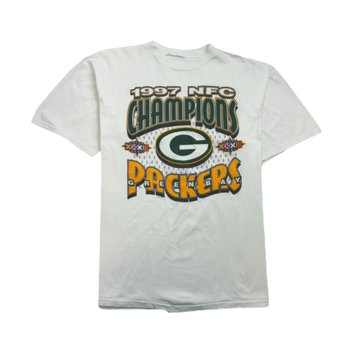 (L) Vintage Super Bowl XXXII Green Bay Packers Tee White | Vintage Clothing Store Canada