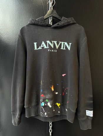 Gallery dept x Lanvin Black paint splattered hoodie