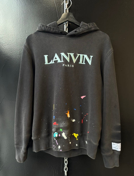 Gallery dept x Lanvin Black paint splattered hoodie | Vitnage Clothing Store Canada