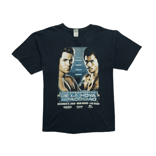 (XL) Vintage '08 Pacquiao vs De La Hoya Promo Tee Black | Vintage Clothing Store Canada