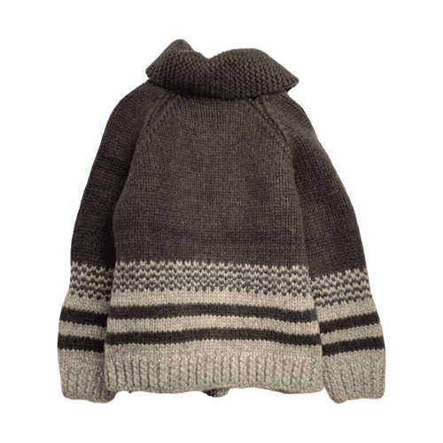 Vintage 90s Knit Zip Up Sweater Brown | Vintage Clothing Store Canada