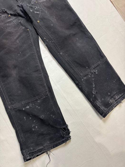 Carhartt Distressed Double Knee Carpenter Pants Black | Vitnage Clothing Store Canada