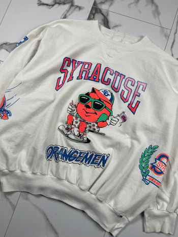 Vintage Bulletin Syracuse Orangemen Sweatshirt White