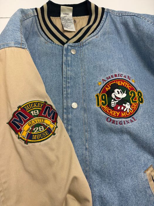 Vintage Mickey Mouse Denim Varsity Jacket | Vitnage Clothing Store Canada