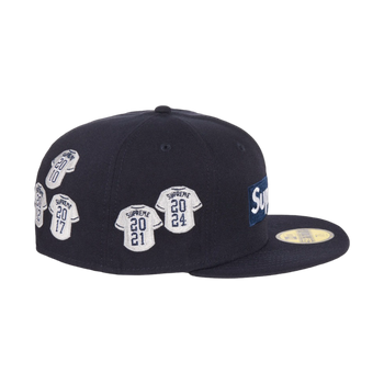 Supreme Jerseys Box Logo New Era Fitted Hat Navy