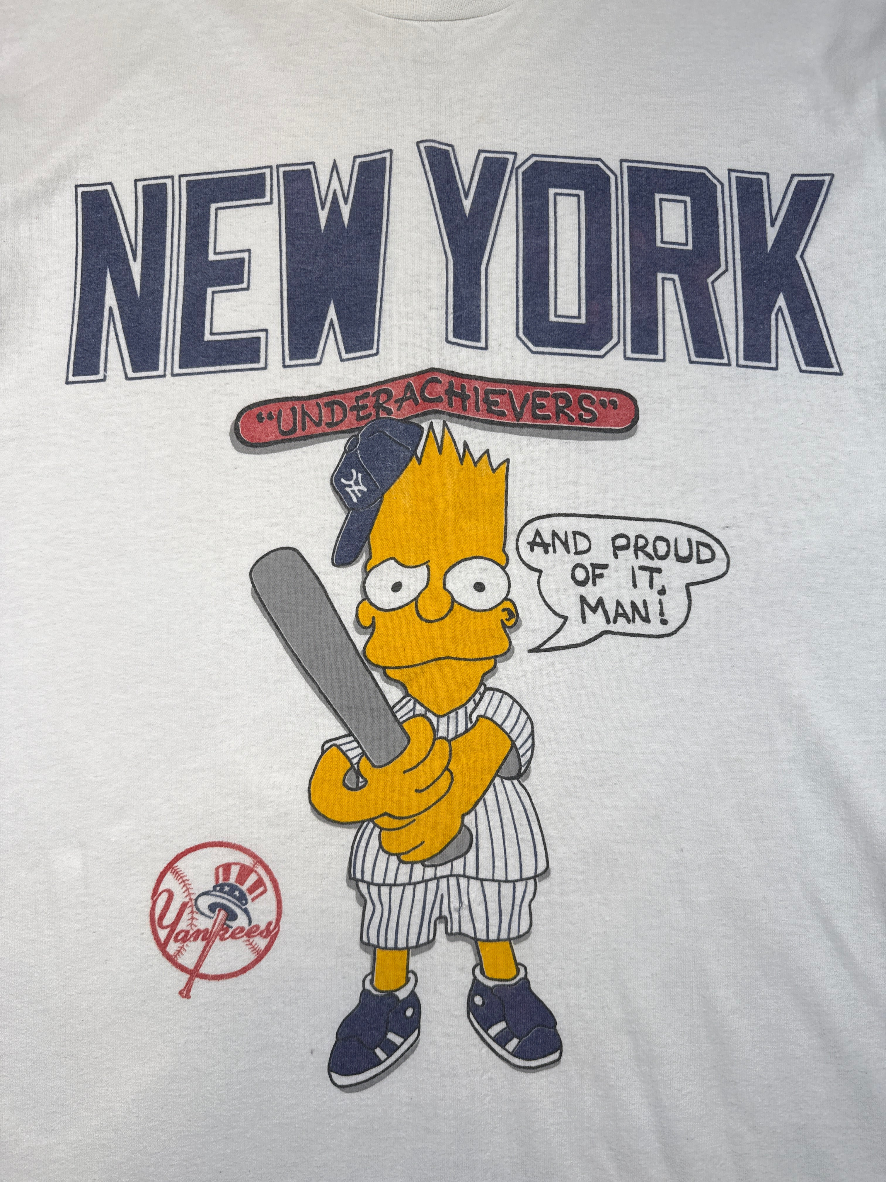 Vintage Bart Simpsons New York Yankees Tee White