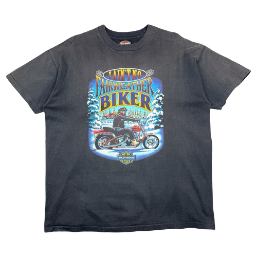 Vintage Harley Davidson Ain’t No Fairweather Biker Tee Black | Vintage Clothing Store Canada