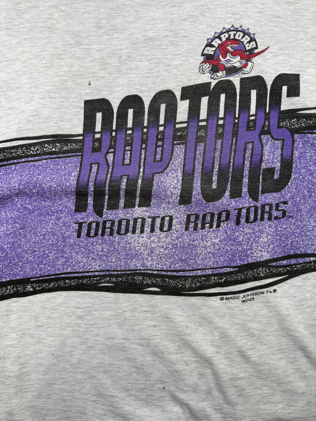 Vintage Toronto Raptors Wrap Around Purple Band Tee Grey