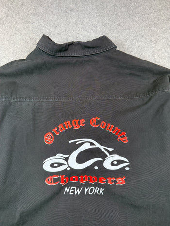 Vintage Orange County Choppers New York Canvas Button Up Black