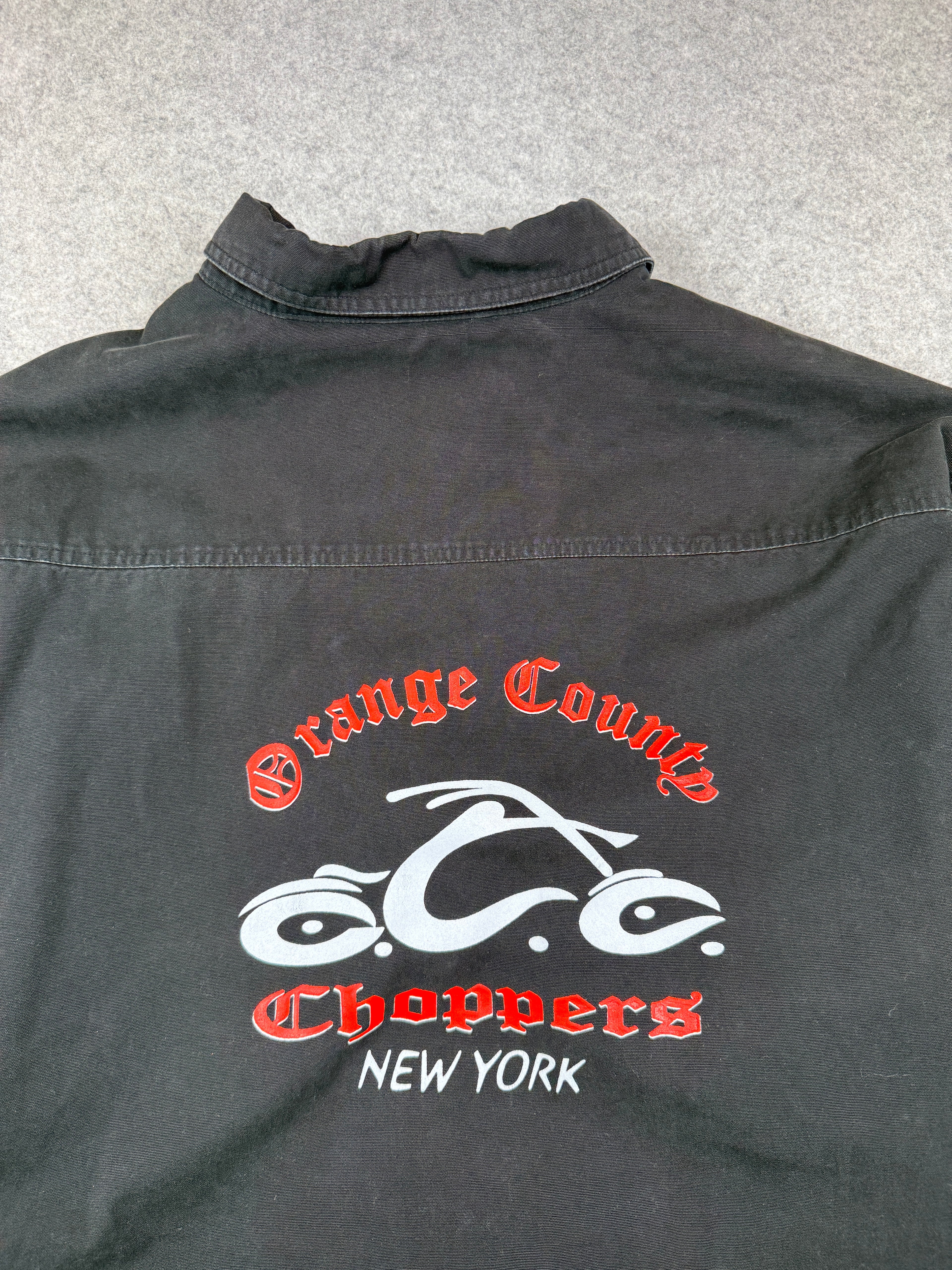 Vintage Orange County Choppers New York Canvas Button Up Black