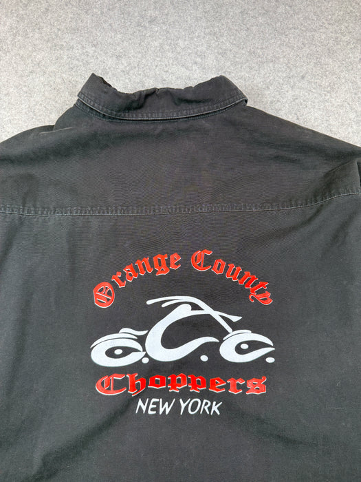 Vintage Orange County Choppers New York Canvas Button Up Black | Vitnage Clothing Store Canada
