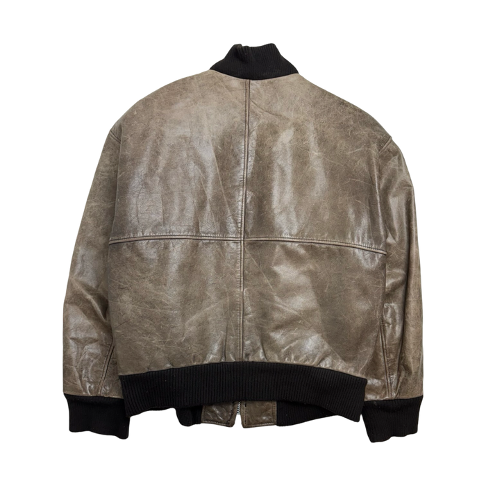 Vintage Lamatta Leather Zip-Up Jacket Brown | Vitnage Clothing Store Canada