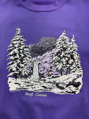 (M) Vintage Banff Canada Nature Sweatshirt Light Purple